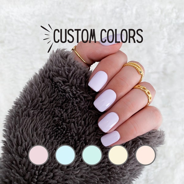 Pastel Press On Nails Custom Colors | Full Nail Kit | High Quality Fake Nails | Stick On Nails | False Nails