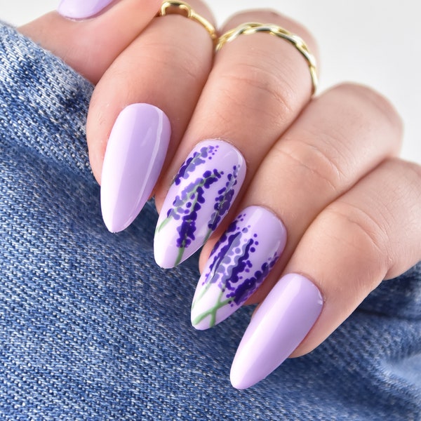 Press On Nails "Sweet Lavender" | Full Nail Kit | High Quality Fake Nails | Stick On Nails | False Nails