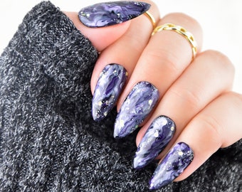 Faux ongles "Cosmic Haze" | Ongles | Ongles à coller | Press on nails | Ongles en gel faits main