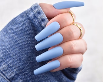 Baby Blue Nail Etsy