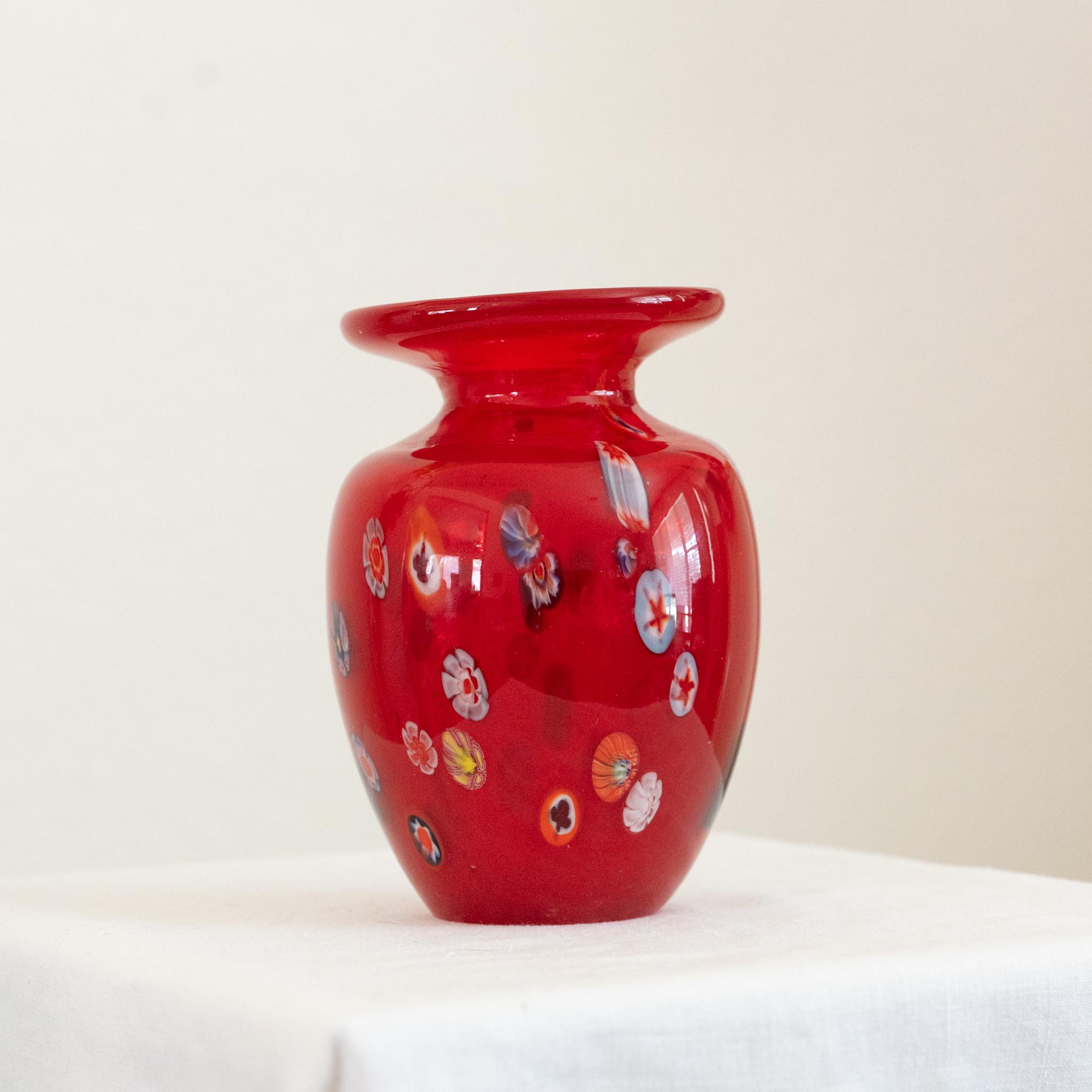 Murano Red Vase - Etsy