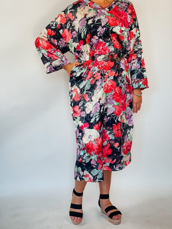 Mary McFadden Vintage 1980’s Floral Kaftan One Siz