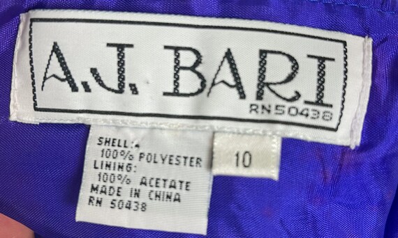 1980s Vintage Blue/Purple Halter Cocktail Dress by A.J. Bari View 5