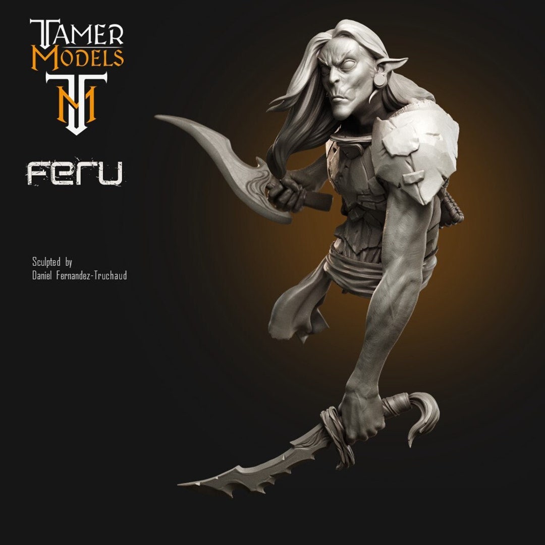 Feru Dark Elf Bust (75mm) - Etsy