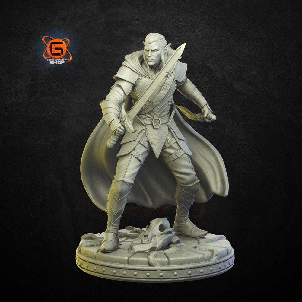 Augur Elfe Krieger von Primal Collectibles DnD 3D bedruckt Tabletop Modell