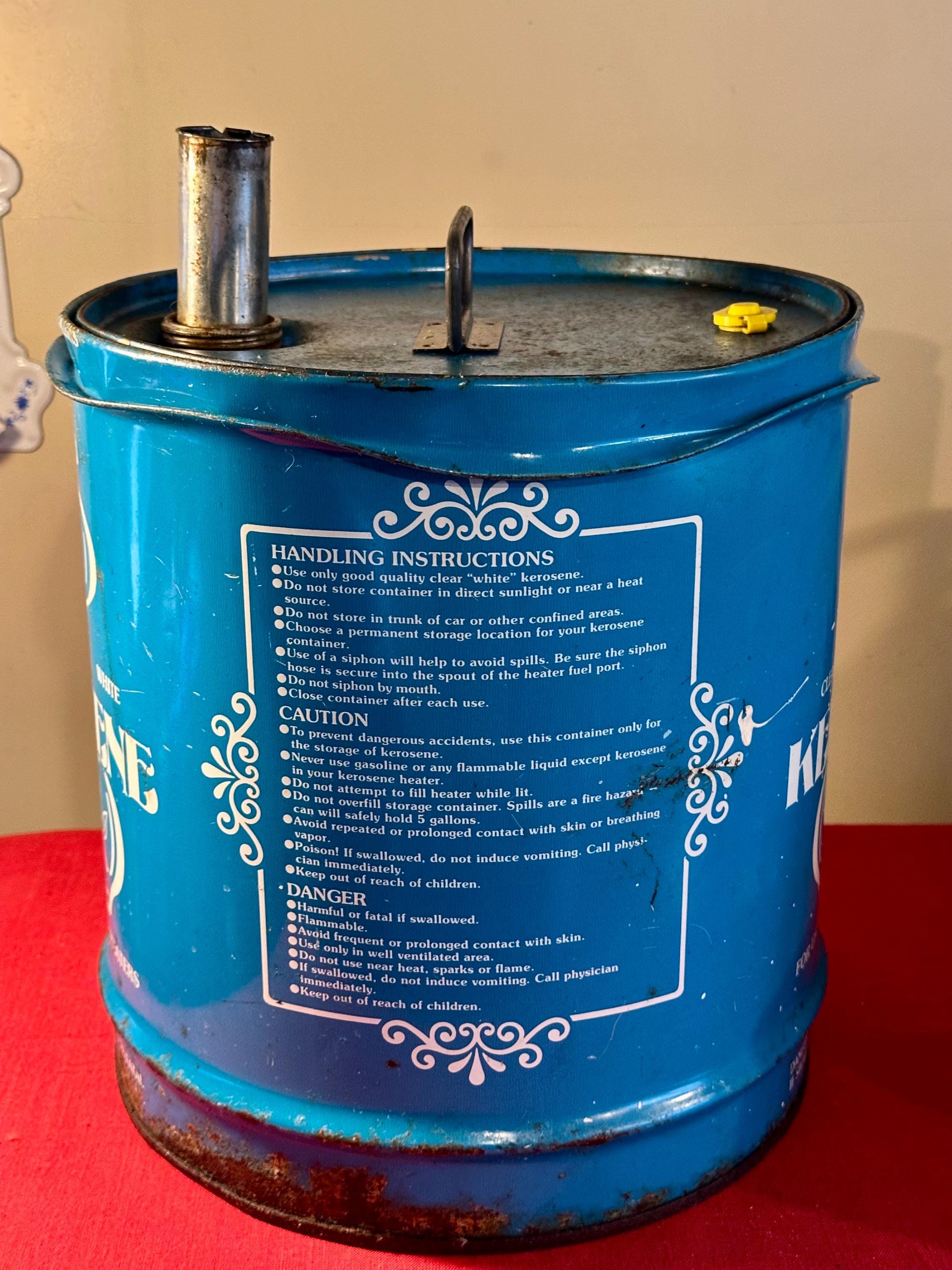 Vintage Metal 5 Gallon Blue and White Kerosene Can, Collectible - Etsy