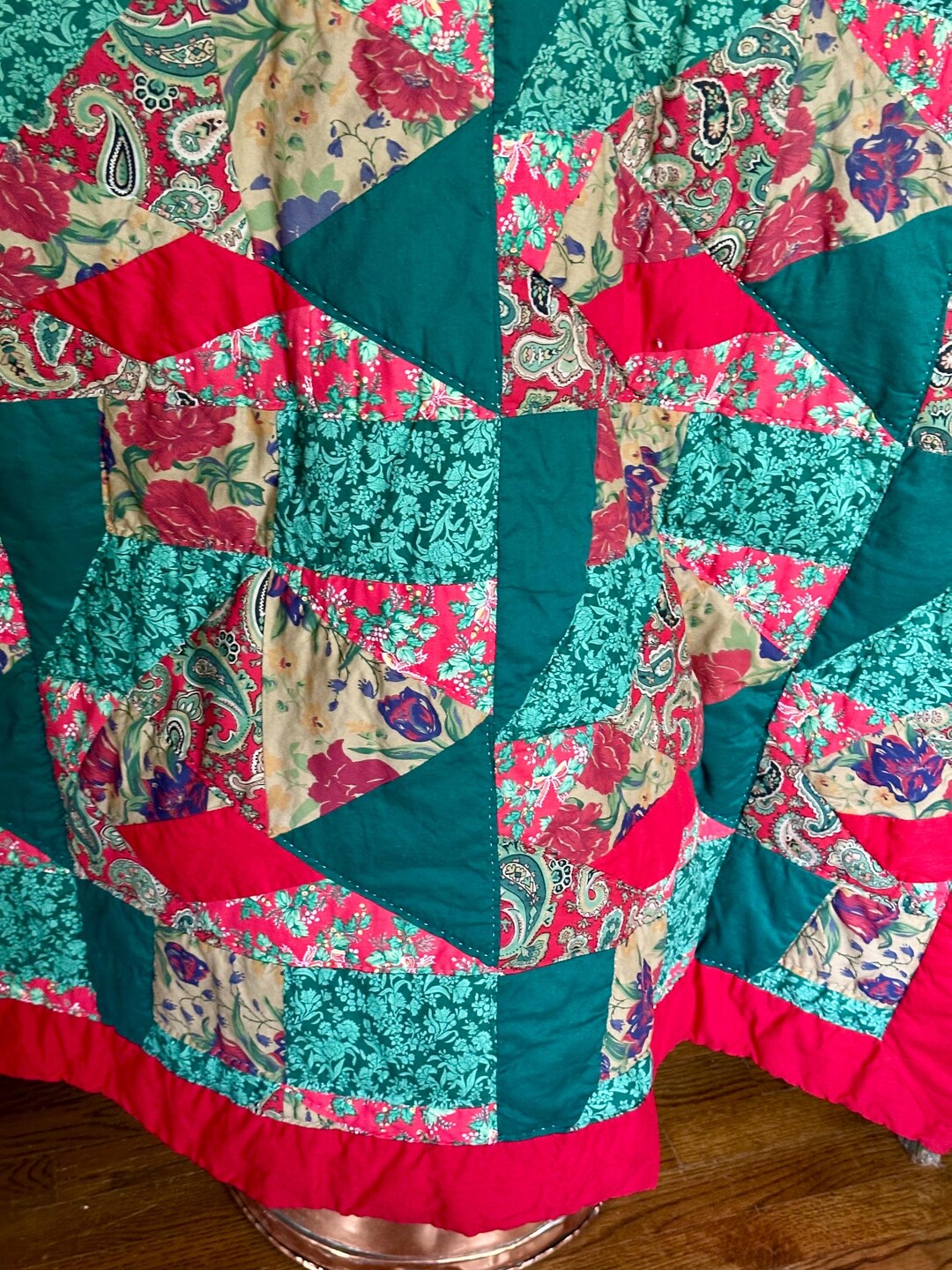 Vintage Patchwork Quilt, Crazy Pattern - Etsy