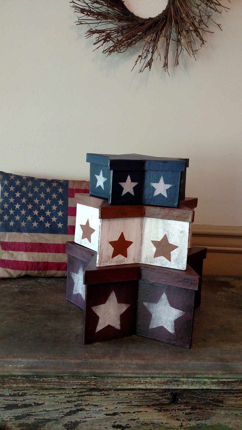 set-of-3-americana-paper-mache-boxes-hand-painted-stars-etsy