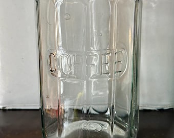 Antique Hoosier Cabinet Coffee Jar in Colonial Pattern, Collectible