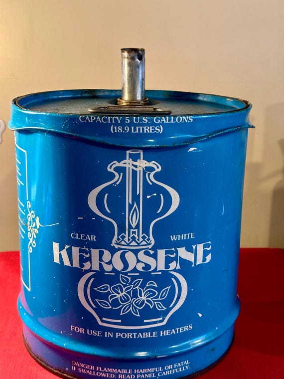 Vintage Metal 5 Gallon Blue and White Kerosene Can, Collectible - Etsy