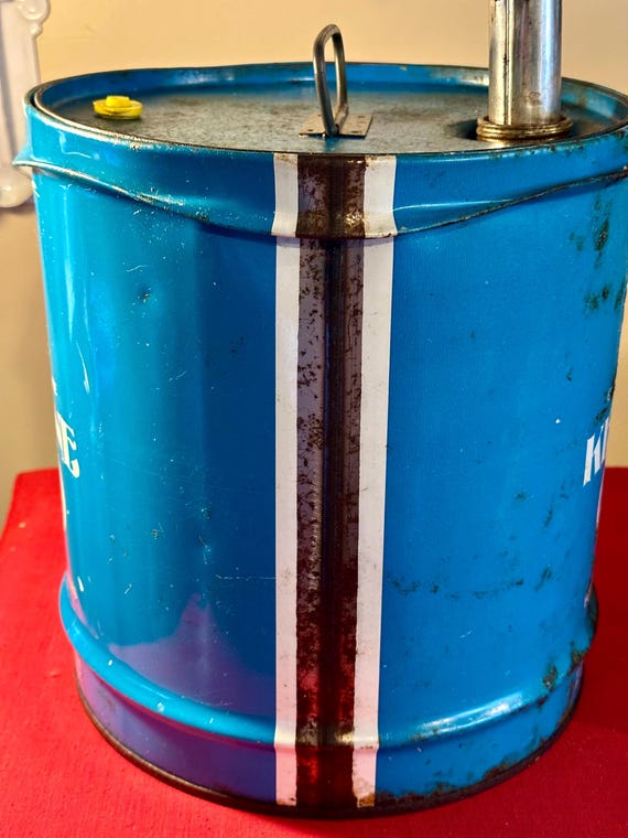 Vintage Metal 5 Gallon Blue and White Kerosene Can, Collectible - Etsy