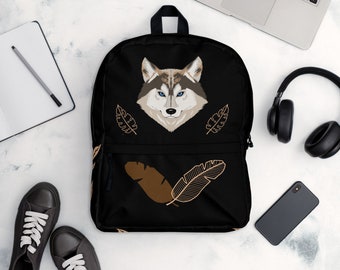 Native Husky Wolf Backpack