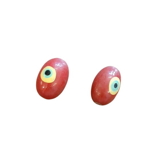 Red Wood Evil Eye Beads 100 pcs
