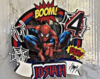 Spiderman Cake Topper, Cake Toppers, Spiderman Cake Topper Shaker, Birthday Cake Toppers
