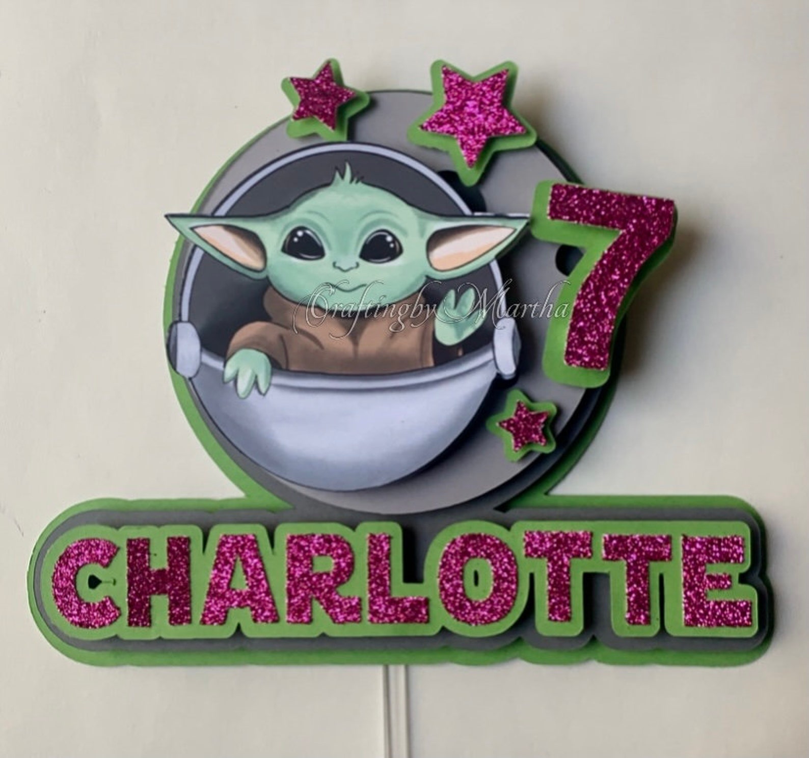 Baby Yoda Inspired Cake Topper Baby Yoda Party the Etsy