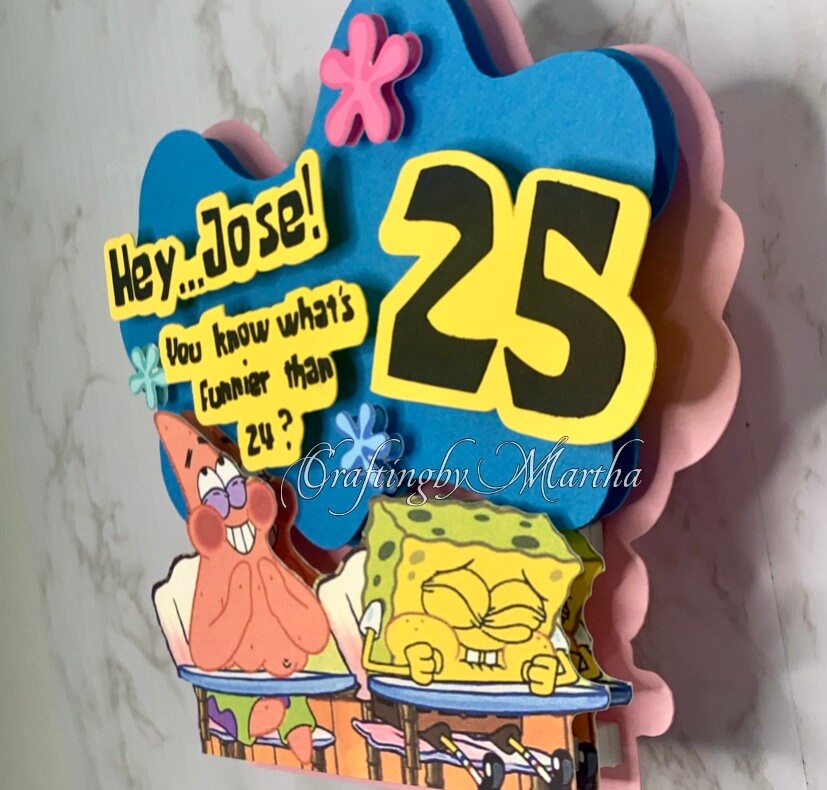 Spongebob Cake Topper Cake Topper Spongebob Party 25th | Etsy