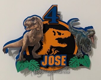 Jurassic Park cake topper, Dinosaur cake topper, Jurassic Park theme party, Dinosaur theme party, cake topper