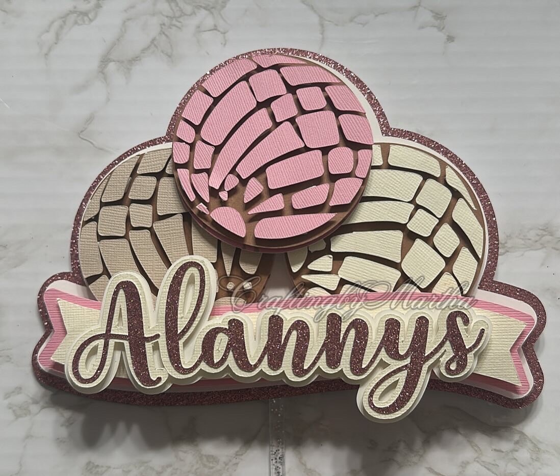 Concha Cake topper, Conchas, Birthday cake topper