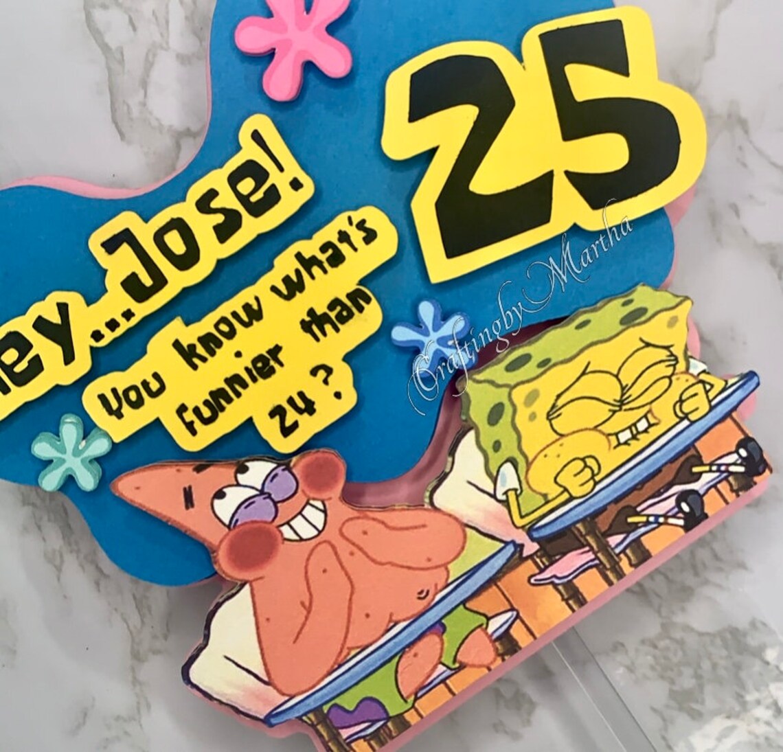 Spongebob Cake Topper Cake Topper Spongebob Party 25th Etsy