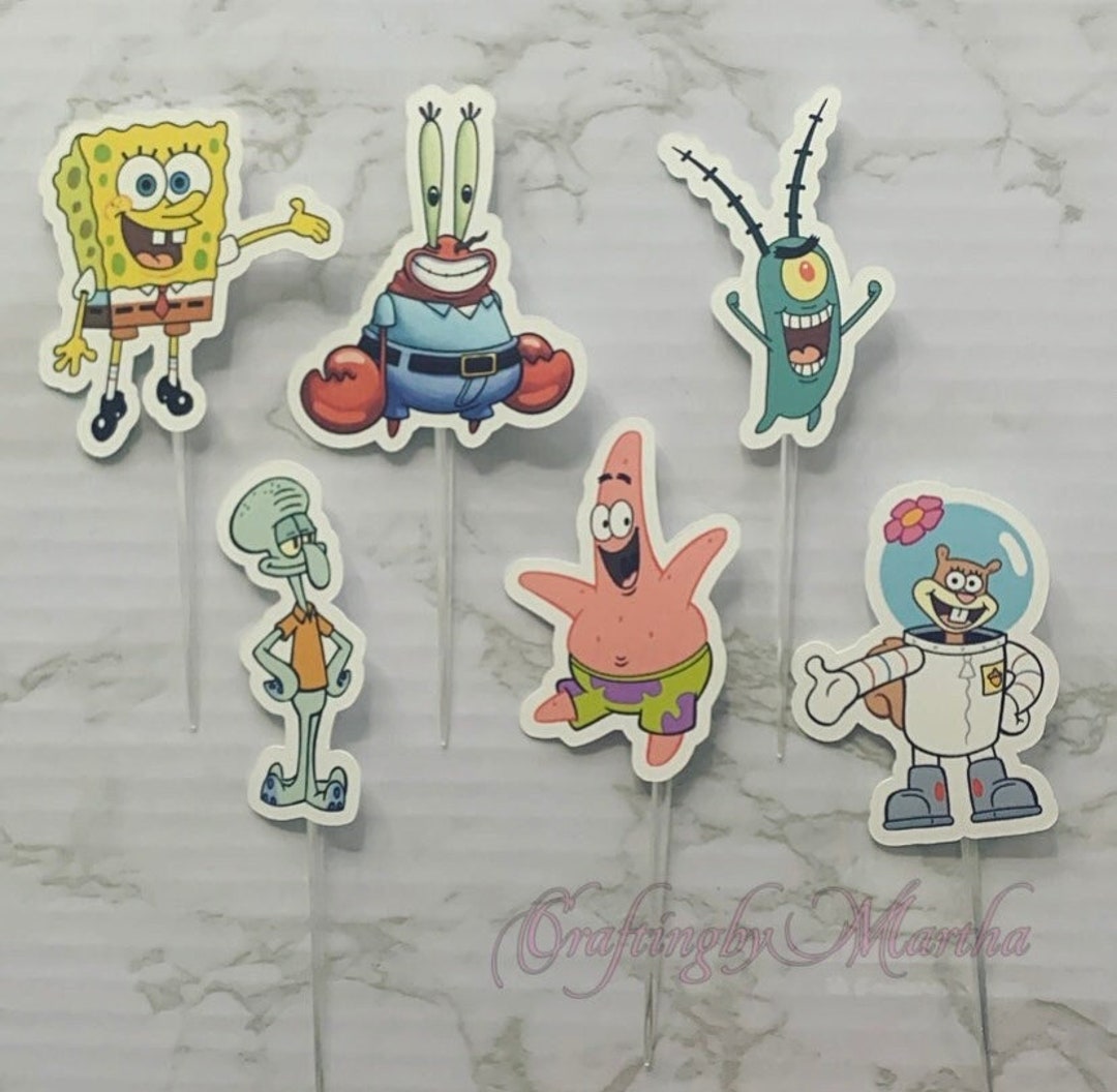 Spongebob Cupcake Toppers Etsy