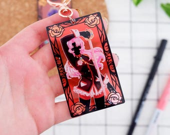 REVOLUTIONARY GIRL UTENA - Rainbow effect Keychain / Digital Art, Roses, Utena Tenjou, Charm, Anime, Fanart