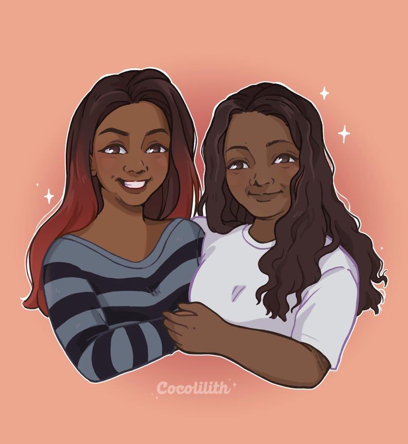 PORTRAIT CARTOON COMMISSION /Custom digital illustration, Original Gift, couple, cute portrait Couple