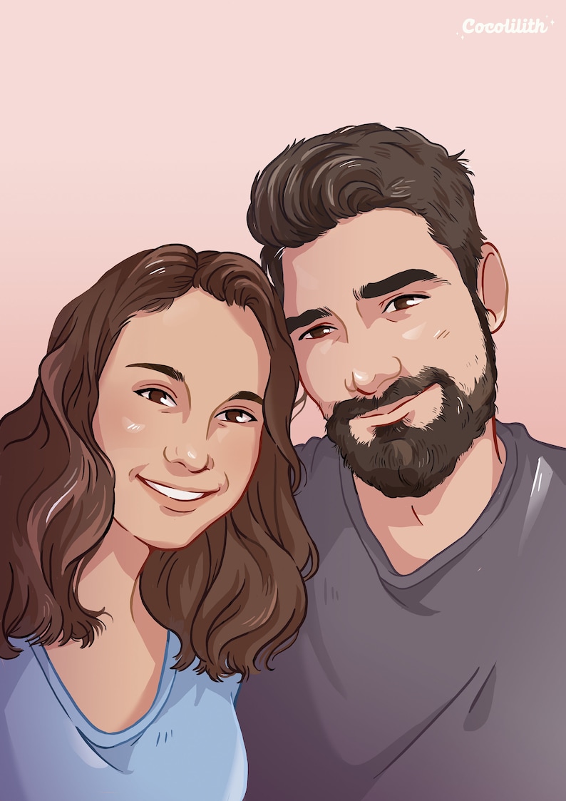 DIGITAL PORTRAIT COMMISSION / Personalized Illustration Etsy