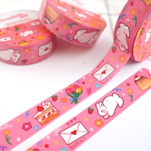 SPRING CUTENESS - Washi-tape/digitale kunst, konijntjes, schattige dieren, journaling, stickerliefhebber, briefpapier, kawaii