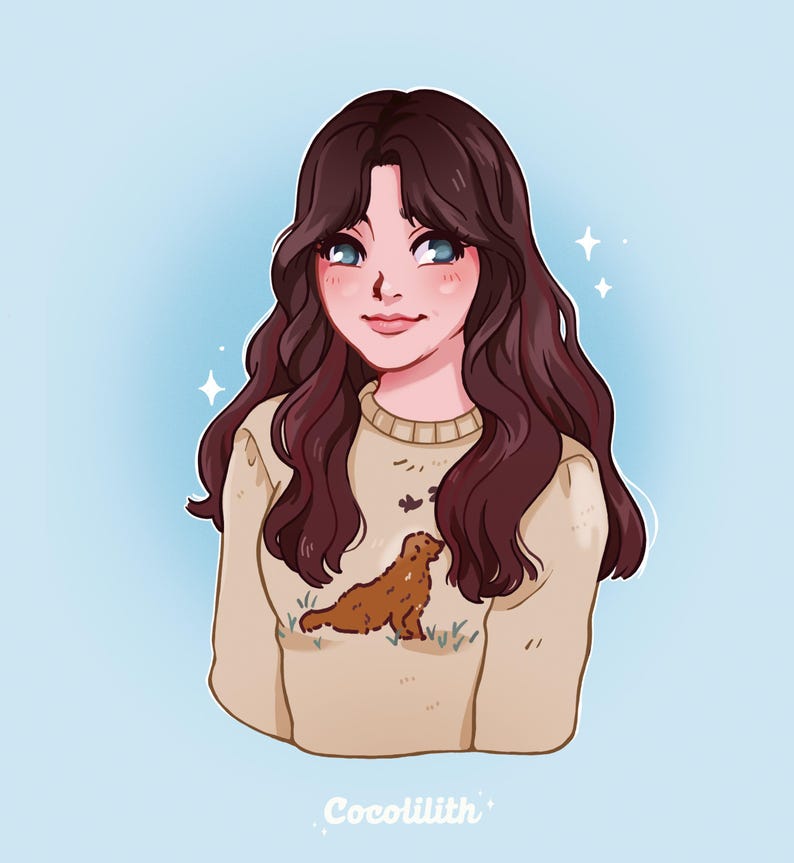 PORTRAIT CARTOON COMMISSION /Custom digital illustration, Original Gift, couple, cute portrait image 5