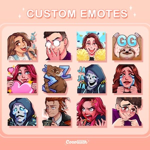 CUSTOM EMOTES / Animated Emotes, Custom Emote, cartoon Emotes, Twitch Emotes, Twitch Emotes Pack, Twitch Emoji, Custom emote, Custom Twitch