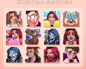 CUSTOM EMOTES / Cartoon style, Animated Emotes, Streaming Assets