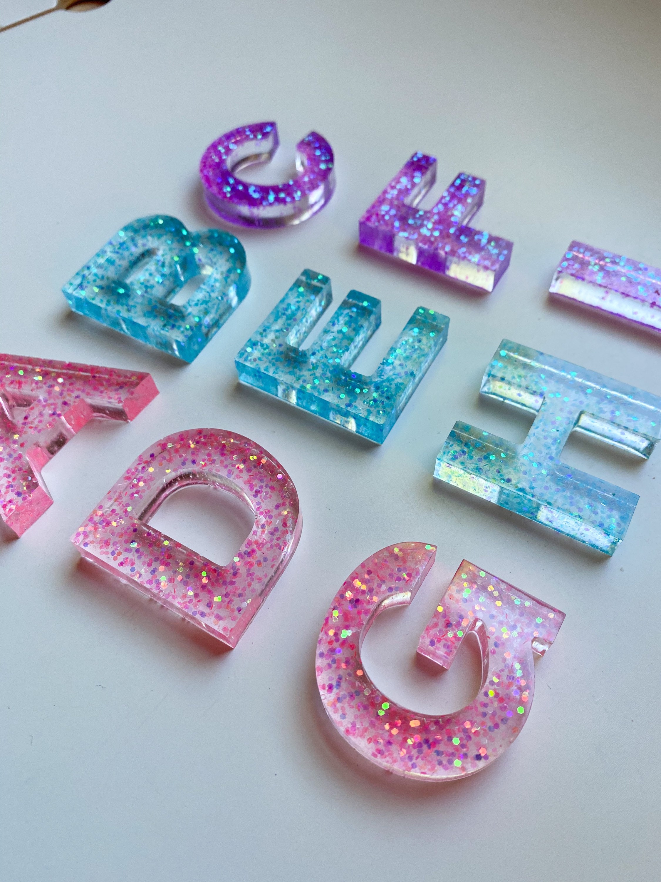 Resin Alphabet Set Uppercase Alphabet Set Aurora Set Etsy