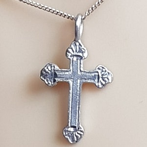 Communion cross, cross pendant for communion confirmation, silver chain with cross, cross chain 925 sterling silver, religious necklace