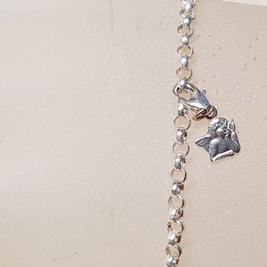 Charm bracelet 925 Sterling silver, bracelet 19 cm, bracelet with guardian angel Raphael, charm bracelet with guardian angel, bracelet talisman angel