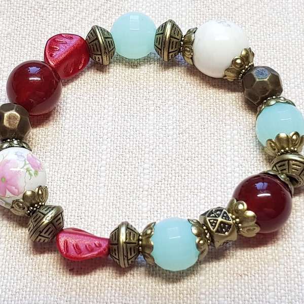Perlen Stretch-Armband orientalischer Style, Damen Armband Perlen orientisch, Armband elastich, bequemes Stretcharmband mit Perlen für Damen