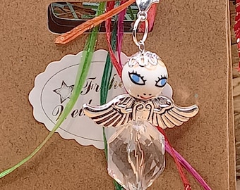 Angel for gift/pearl angel/handmade angel pendant/pearl angel souvenir/lucky angel charm/pearl angel talisman funny
