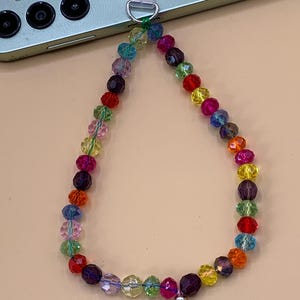 Handmade mobile phone chain, colorful beads, short mobile phone chain, mobile phone strap with name, short mobile phone strap, colorful mobile phone name chain, accessory for mobile phone