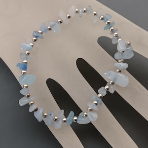Aquamarine natural stone bracelet, women&#39;s bracelet with healing stone, aquamarine healing stone bracelet, natural stone bracelet aquamarine, bracelet aquamarine