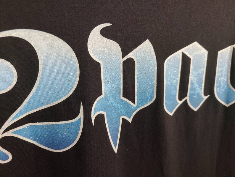2Pac Tupac Shakur All Eyez on Me 90s Style Retro T Shirt Rap Tee XL Jet Black Heavy Cotton