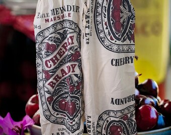 Retro Charm: Cherry Brandy Flour Sack Potato Sack Drop-Crotch Farm Pants with Vintage Flair