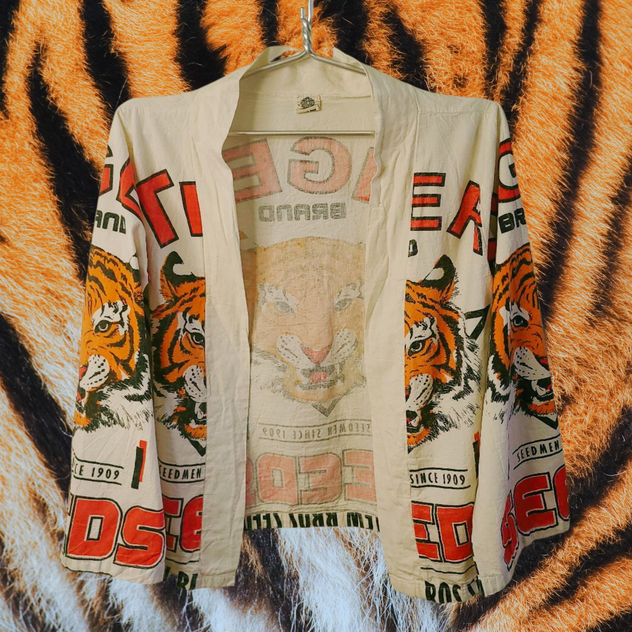 Tiger Flour Sack Seed Sack Kimono Jacket - Etsy