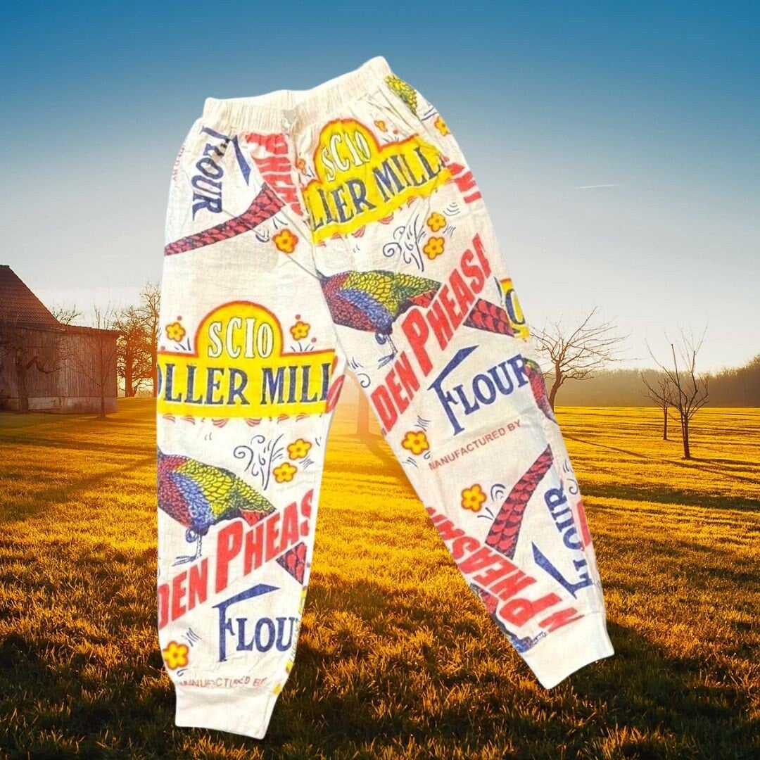 Retro Charm: Roller Mills Flour Sack Pants With Vintage Flair - Etsy