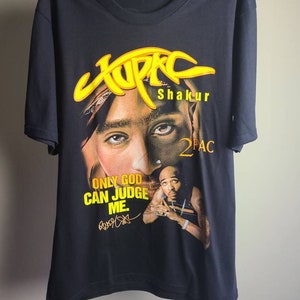 2Pac Tupac Shakur All Eyez on Me 90s Style Retro T Shirt Rap Tee XL Jet Black Heavy Cotton