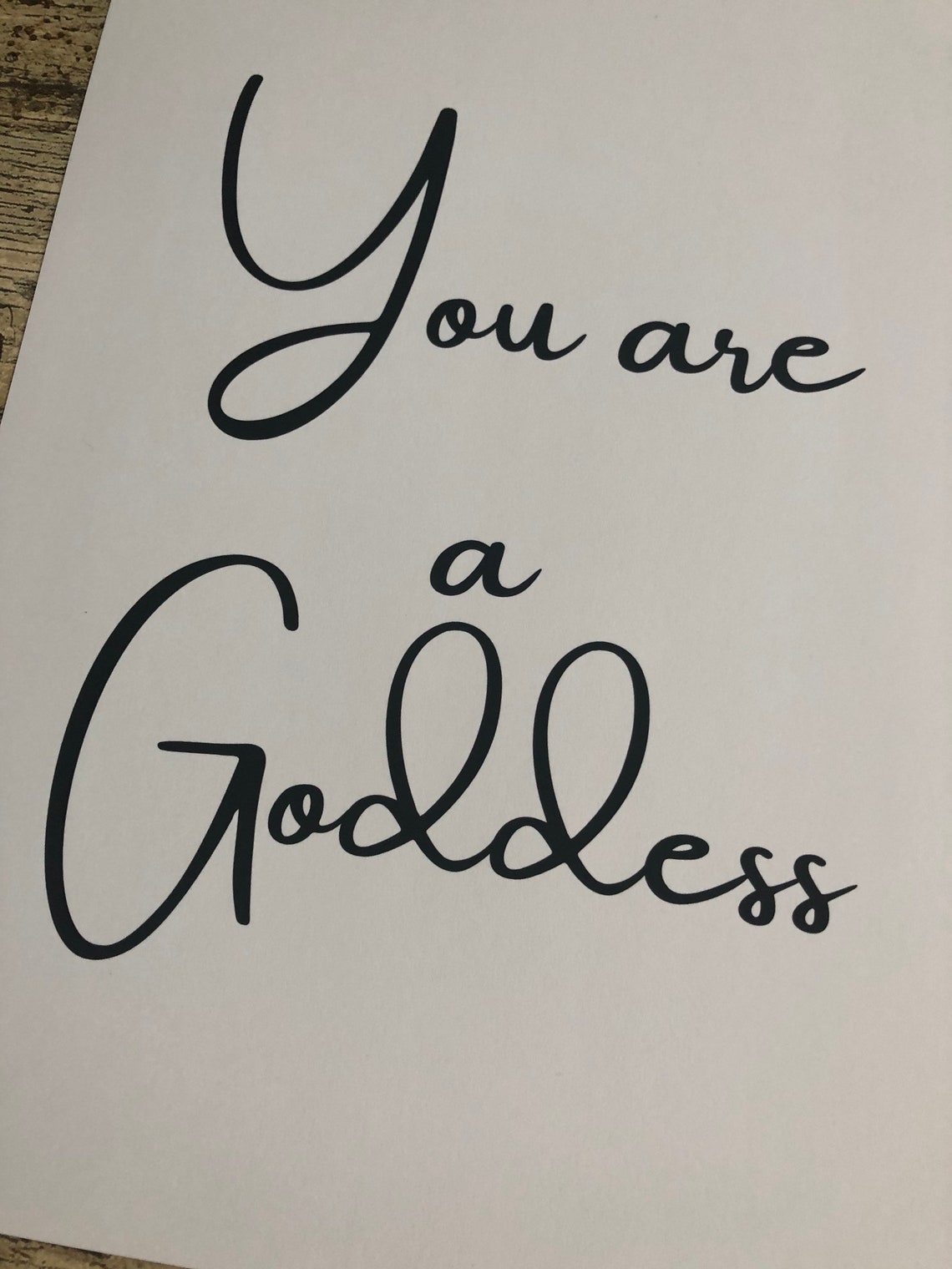 You Are a Goddess A4 Wall Art Wall Decor Quote Art Etsy
