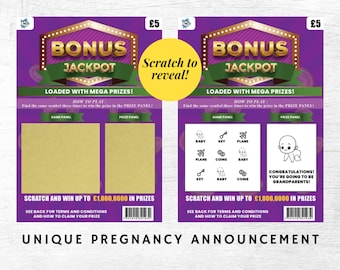 Nonni, Gratta e Vinci per Annuncio di Gravidanza, Replica del Gratta e Vinci Istantaneo della Lotteria, Unico, Notizie sui Bambini, Lotto, Scratchie