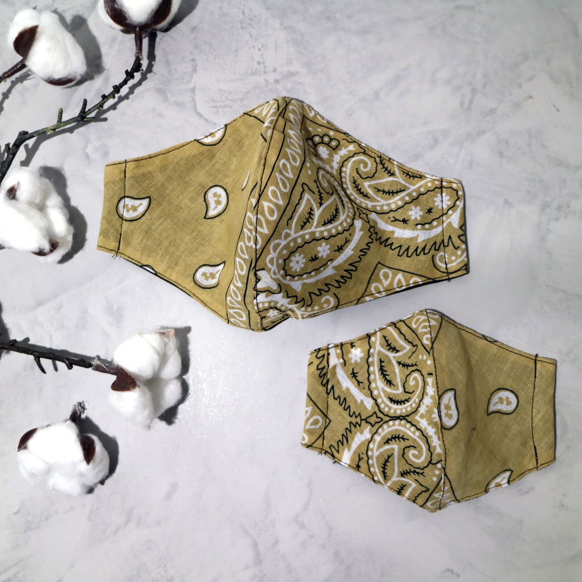 BANDANA FACE MASKS Matching Adults & Kids Sizes Black Etsy