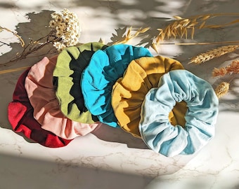 Handmade Scrunchies, Cotton Scrunchies, Hair Accessories, Vegan Hair Ties, Oversized Scrunchies, Gifts For Her, Handmade In UK