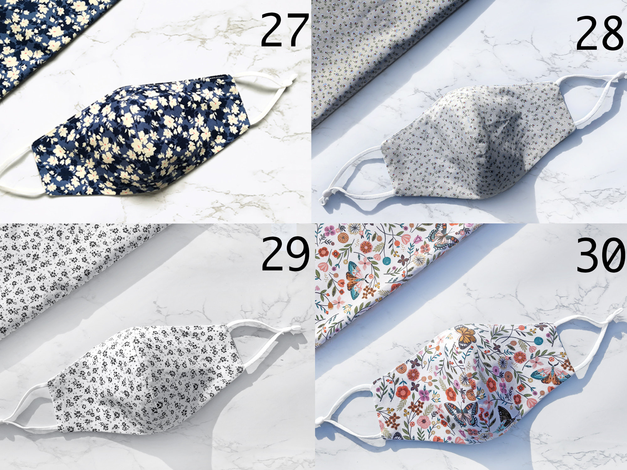 Fitted Face Mask UK 100 Pure Cotton Face Mask Triple Etsy UK