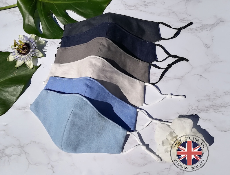 Fitted Face Mask UK 100 Pure Cotton Face Mask Triple Etsy UK