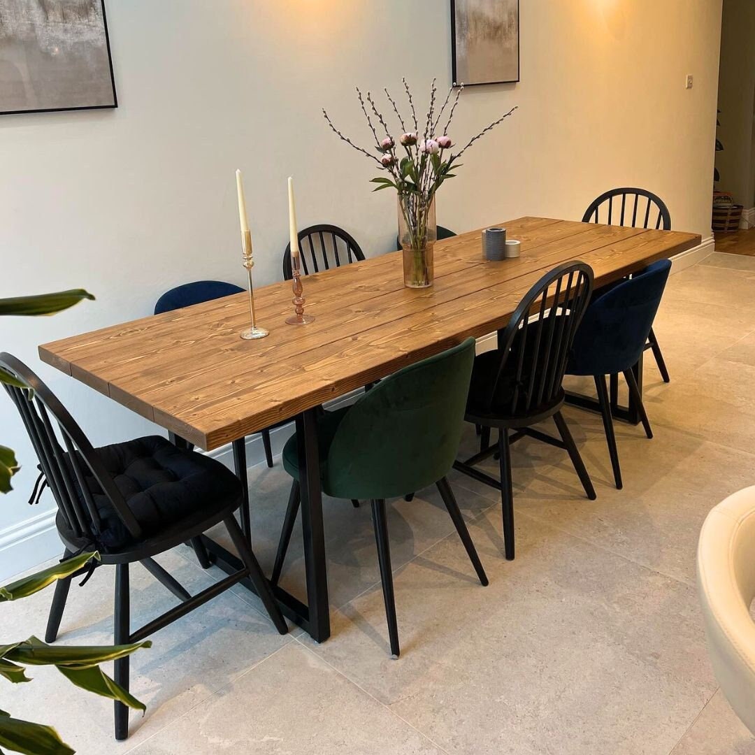 Rustic Dining Table and Bench Box Frame JEFFERSON STYLE Etsy UK